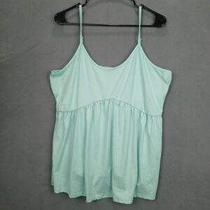 Finjani Camisole Top Womens 2XL Turquoise Spaghetti Strap Casual Empire Waist